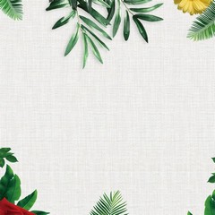 简约小清新绿叶主图直通车背景