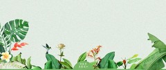 绿色小清新简约手绘植物精品74海报背景图
