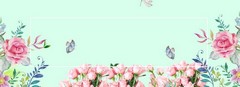 服装销售蓝绿色背景文艺海报banner