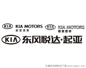 东风悦达起亚汽车标志KIA MOTORS字体矢量图