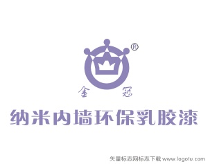 金冠纳米内墙环保乳胶漆家装标志logo矢量图