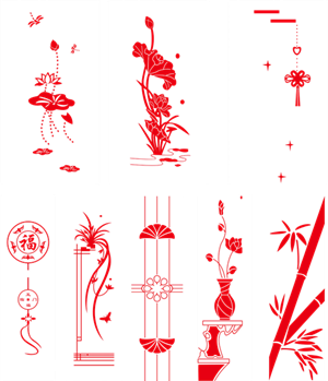 移门花纹矢量图素材