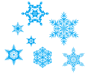 卡通手绘冬季雪花素材