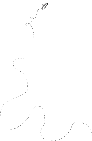 纸飞机手绘虚线