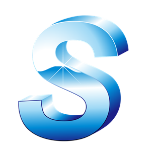 立体冰蓝效果字母S