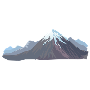 卡通手绘冬季雪山装饰png元素